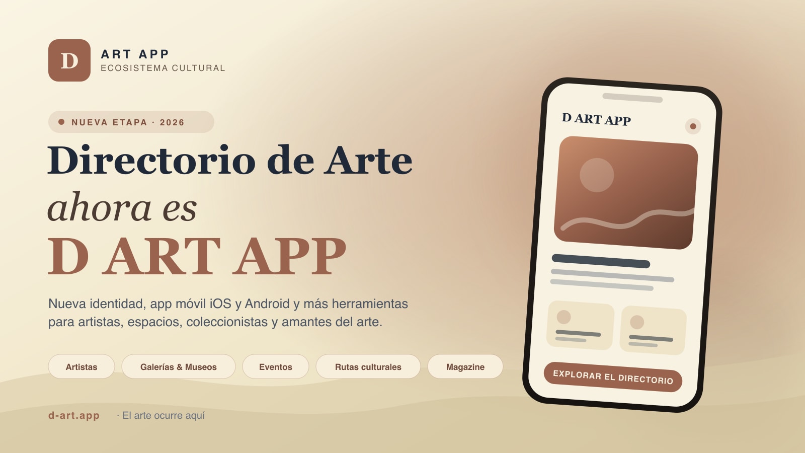 Directorio de Arte ahora es D Art App: nueva identidad, app móvil y más herramientas para el ecosistema artístico