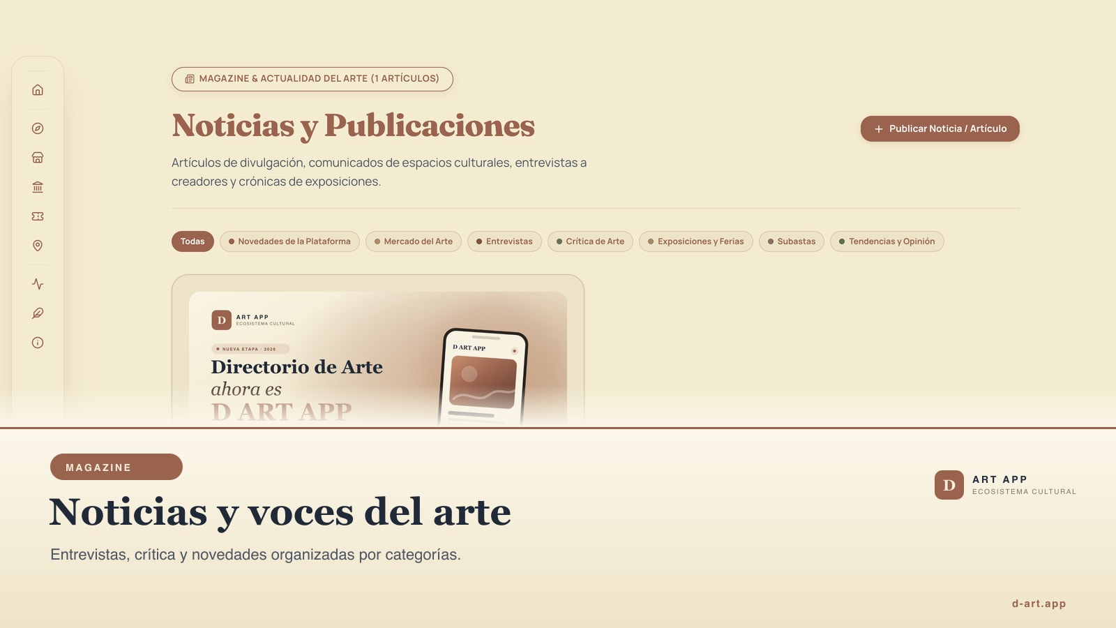 Magazine de arte con noticias, entrevistas y crítica